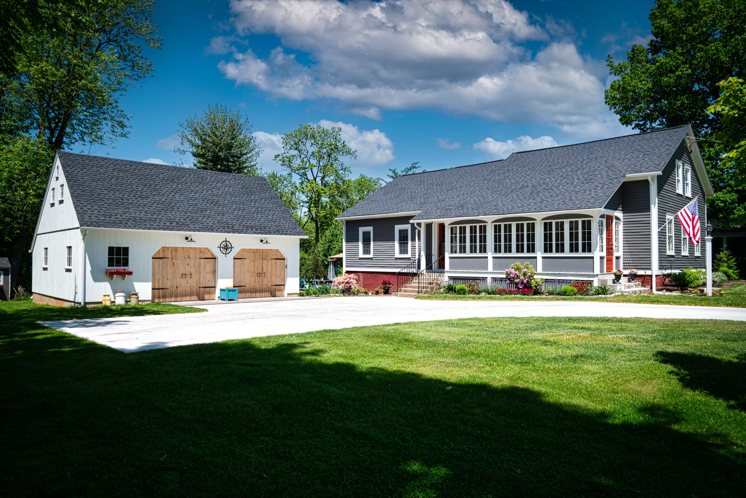 Country Carpenters Post and Beam Garage, Suffield CT — architectural photography by Bruce Peter Morin