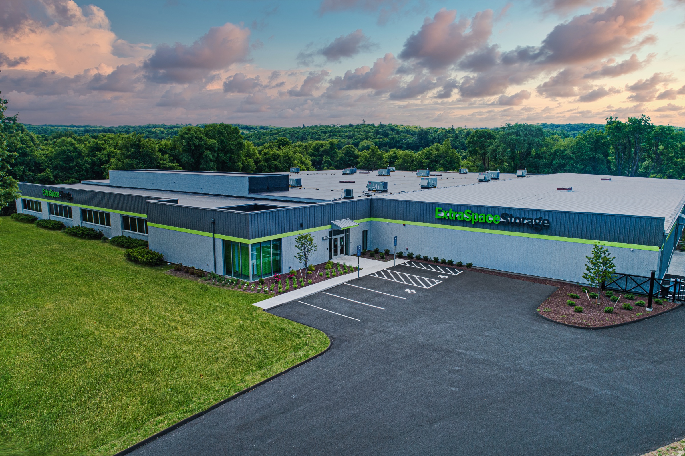 Extra Space Storage facility, Tolland Connecticut — aerial architectural photography by Bruce Peter Morin